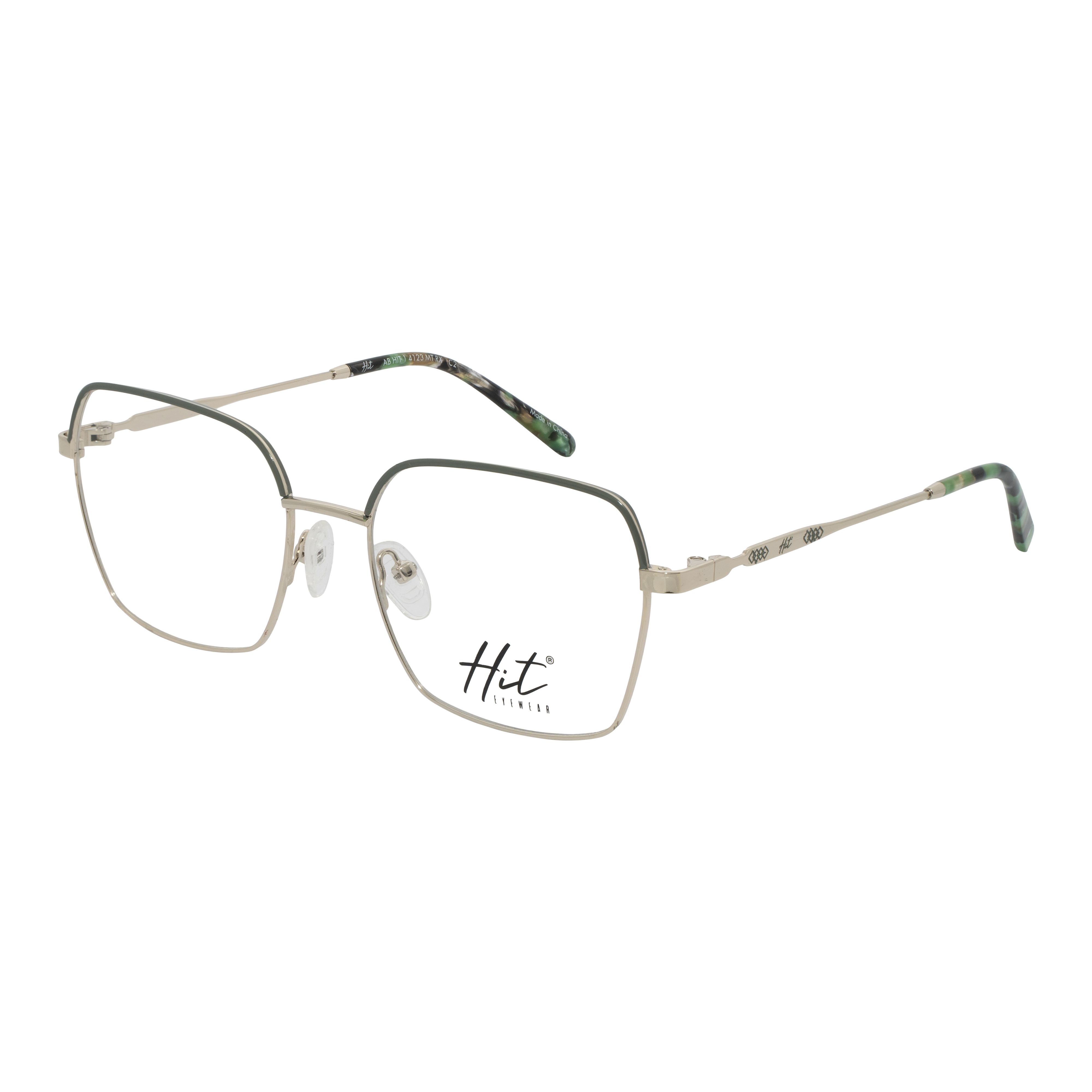 Armação para Óculos de Grau Feminino Hit 1 4123 Dourado com Verde
