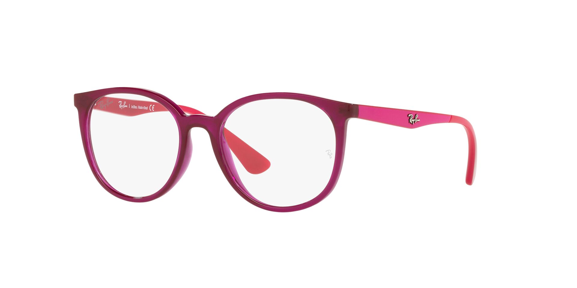 Armação de Óculos de Grau Infantil Rayban Junior Phantos RY1597L Cor Rosa