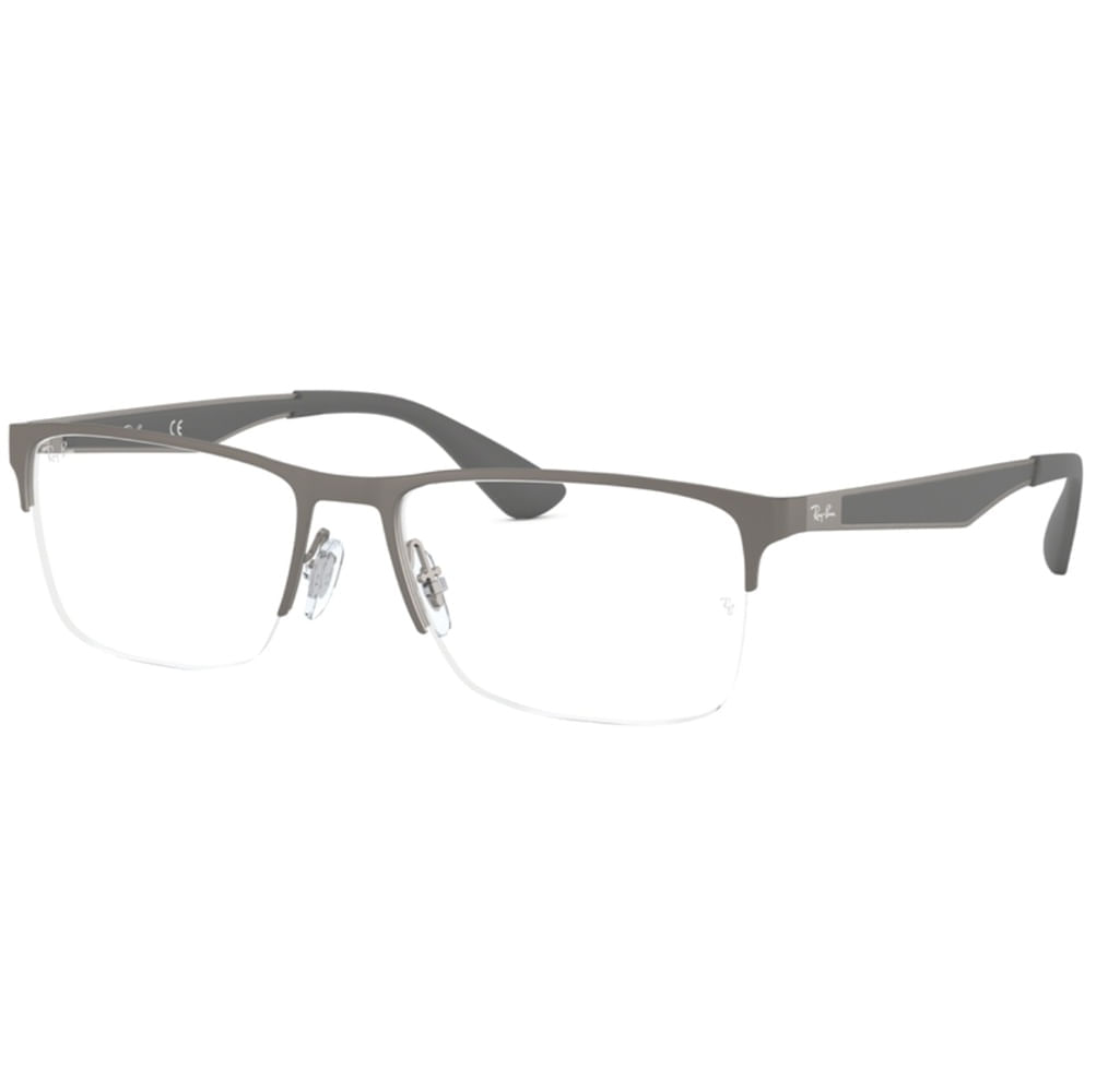 Armação de Óculos de Grau Masculino Ray-Ban RX6335 Cor Cinza Armação de Óculos de Grau Masculino Ray-Ban RX6335 Cor Cin