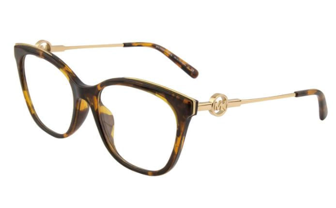 Armação de Óculos de Grau Feminina Michael Kors Gatinho MK4076U Cor Havana Escuro