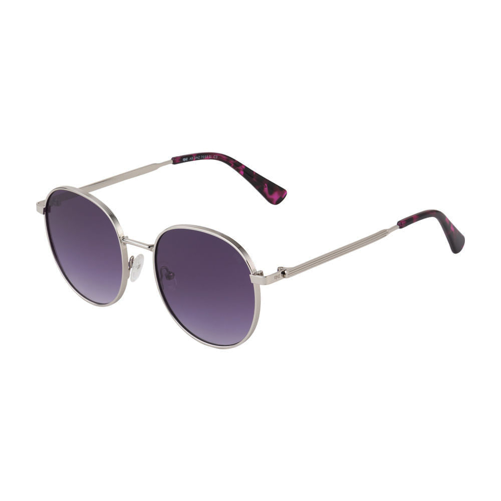 Óculos de Sol Feminino DNZ 1 7033 Prata com Roxo