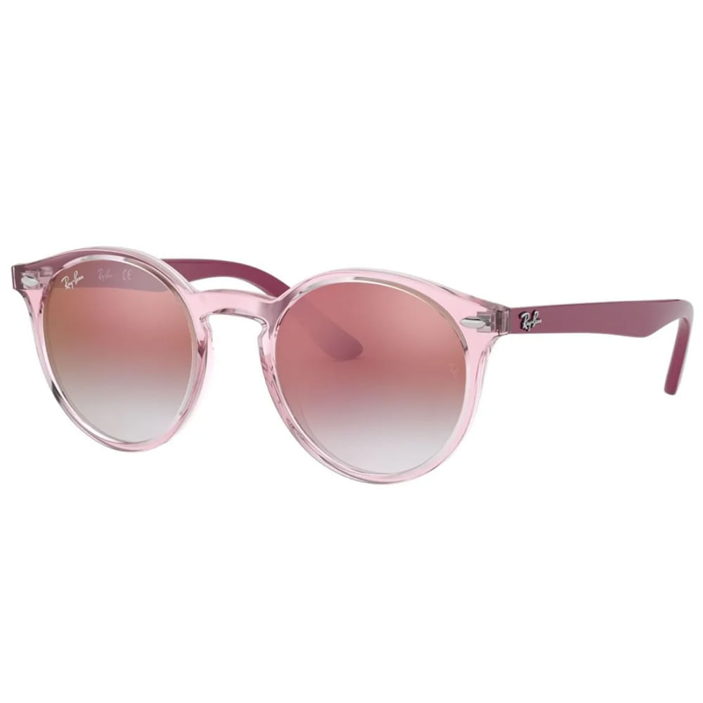 Óculos de Sol Ray-Ban Junior, modelo RJ9064S, cor Rosa Transparente, tamanho 44