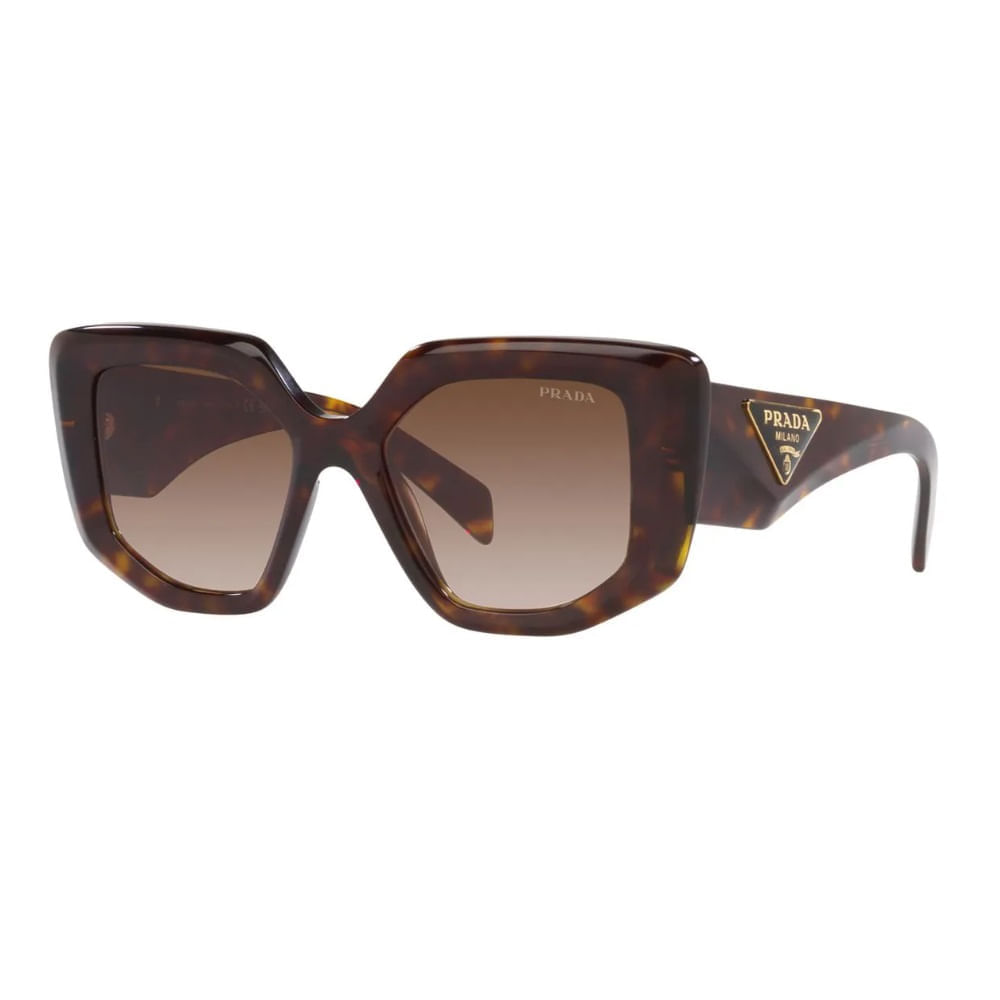 Óculos de sol Feminino Prada Quadrado PR 14ZS Cor Demi Marrom