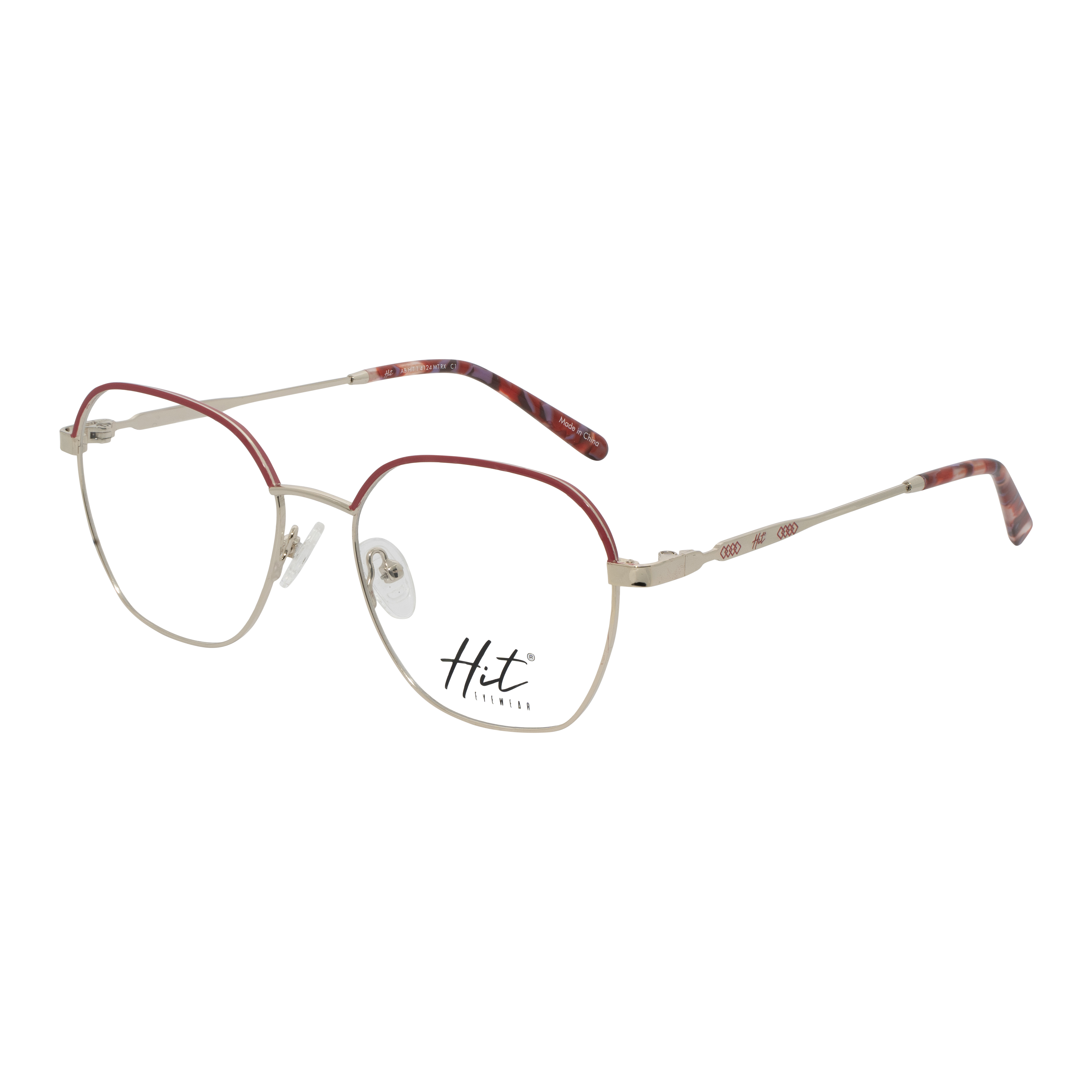 Armação para Óculos de Grau Feminino Hit 1 4124 Dourado com Vermelho