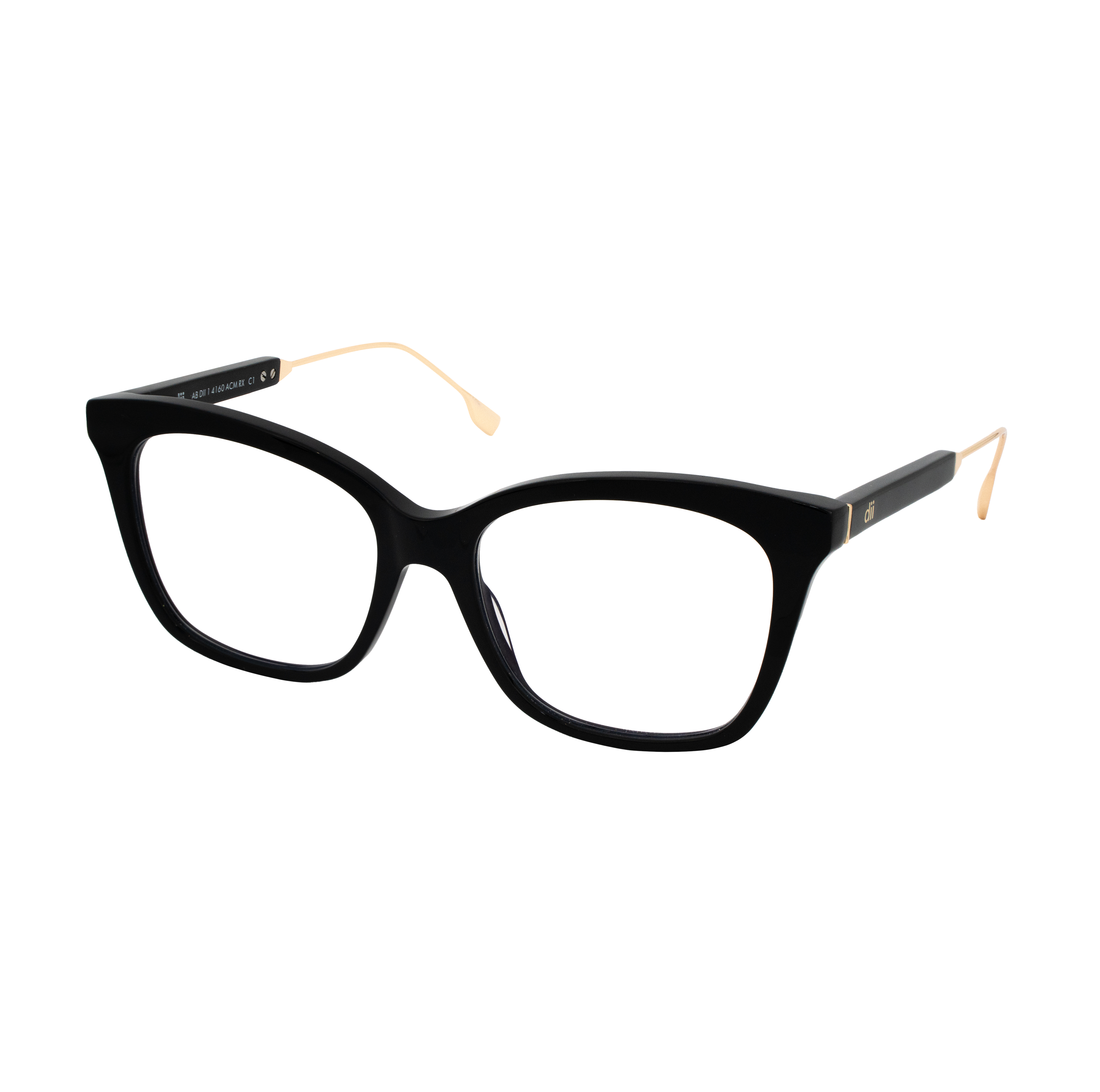 Armação para Óculos de Grau Feminino Dii Collection 1 4160 Preto e Dourado