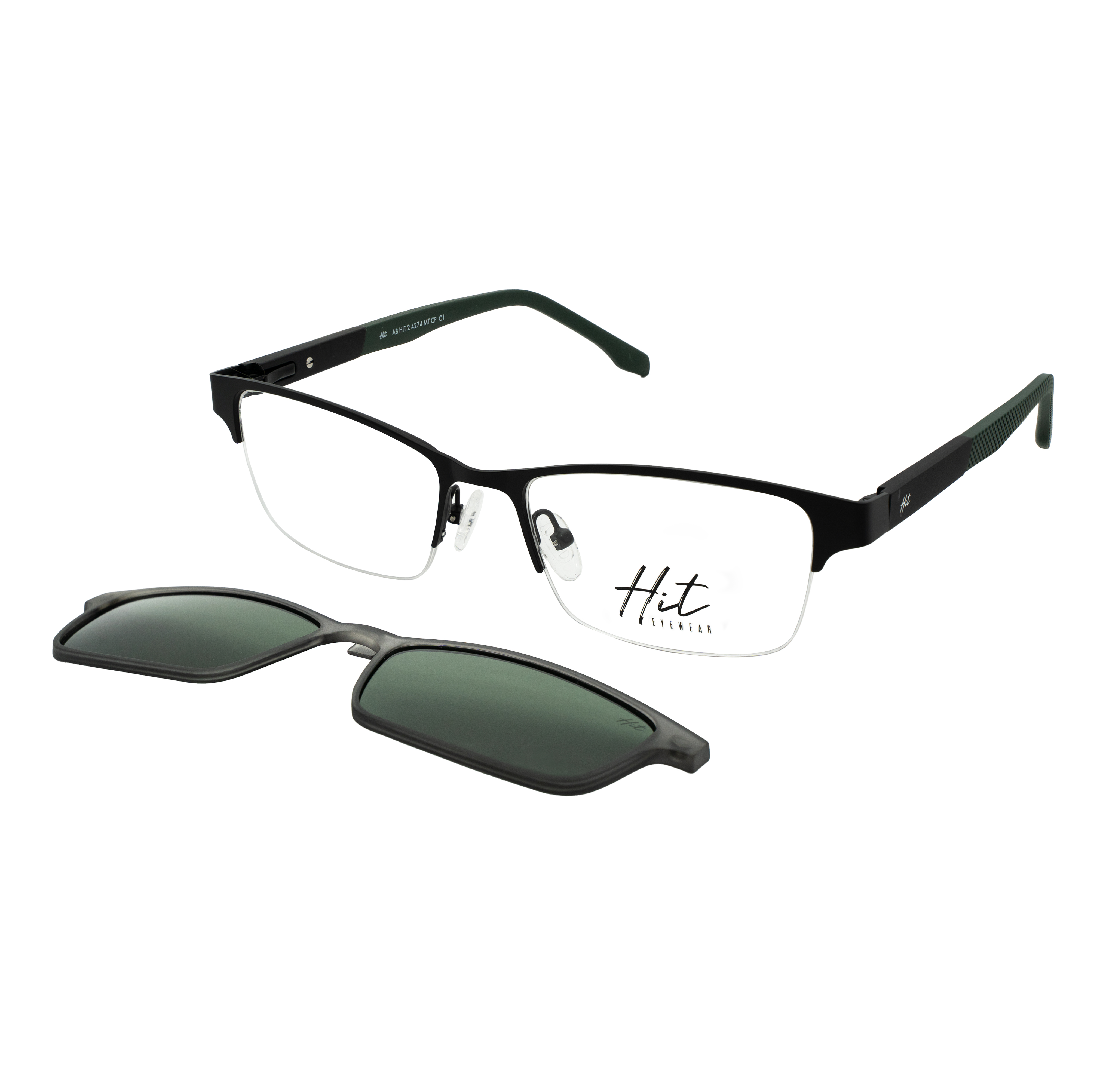 Armação para Óculos de Grau Masculino Hit 2 4274 Preto com Cinza Armação para Óculos de Grau Masculino Hit 2 4274 Preto com Cin