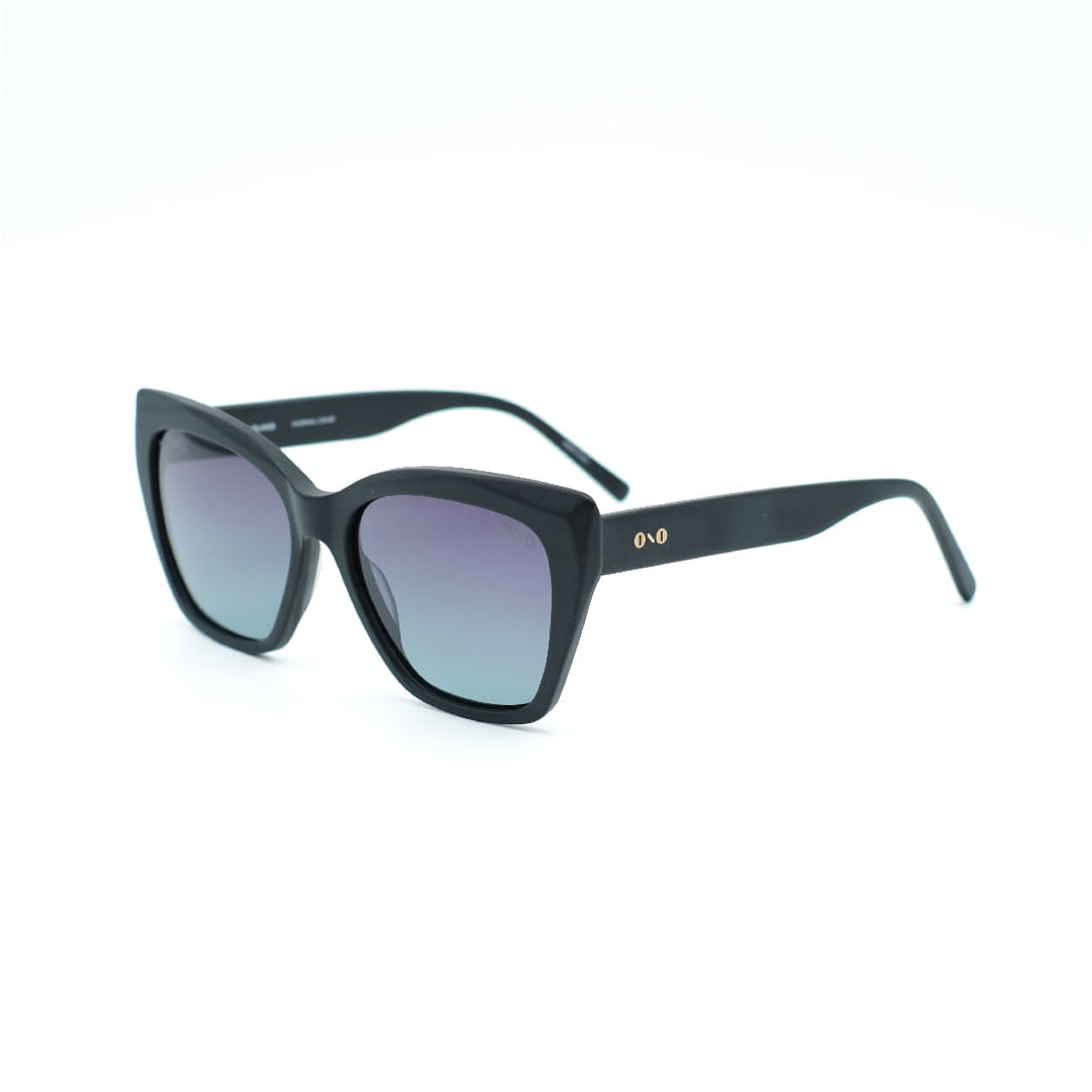 Óculos de Sol Feminino Ono ON0012S Gatinho Cor Preto Fosco