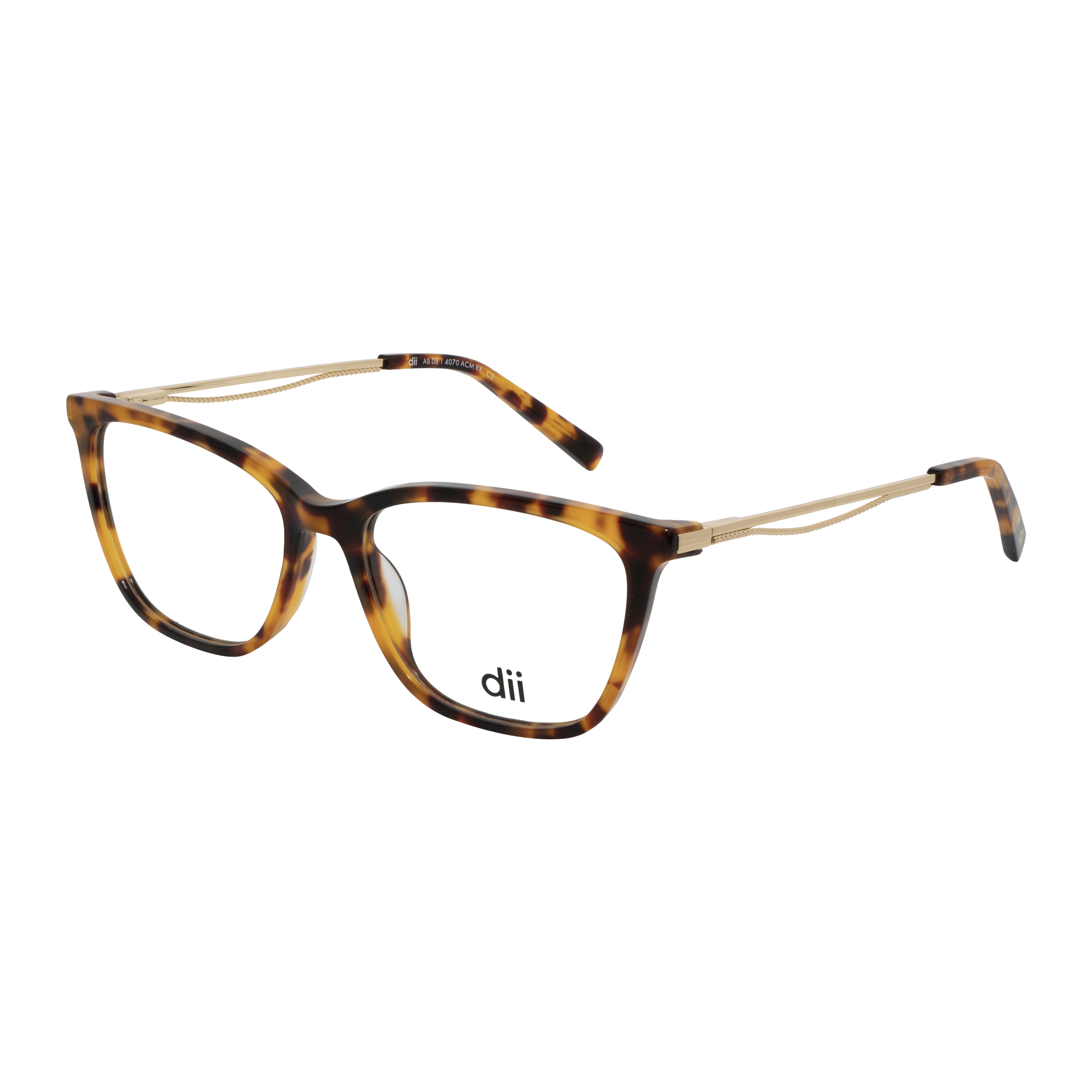 Armação para Óculos de Grau Feminino Dii Collection 4070 Demi Marrom com Dourado