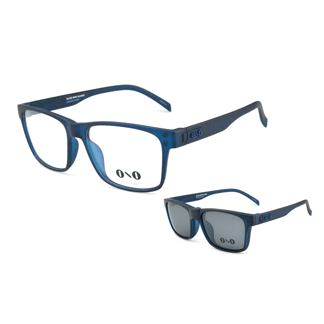 Óculos de Sol com Clipon Masculino Ono ON0031CP cor Azul Marinho Óculos de Sol com Clipon Masculino Ono ON0031CP cor A