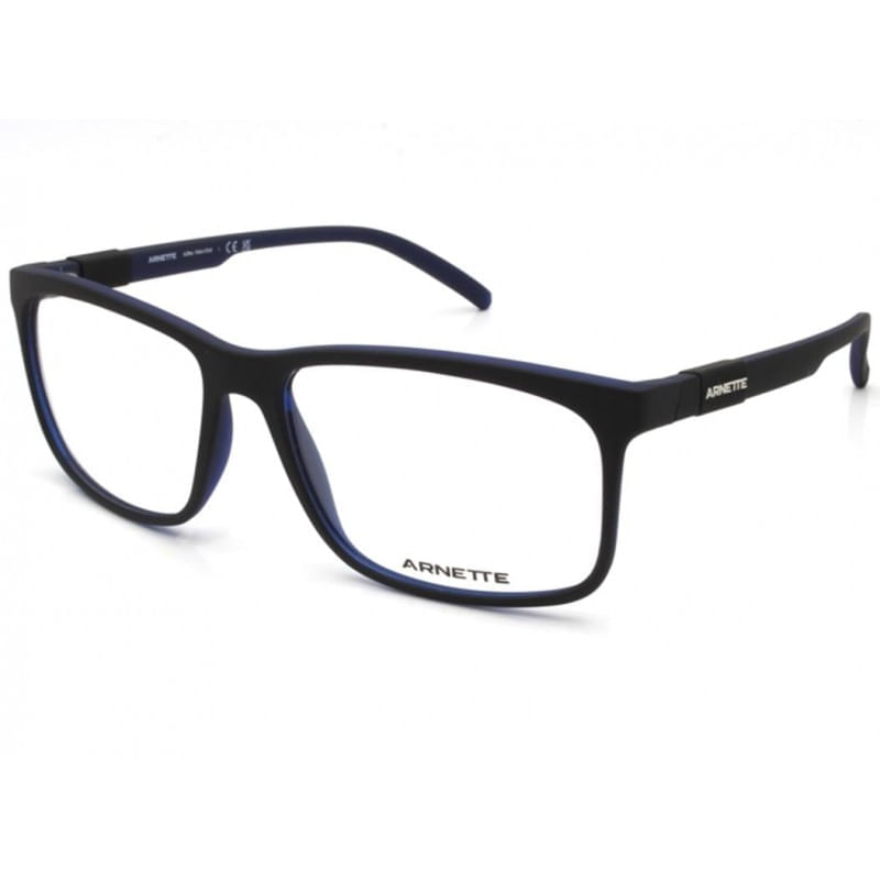 Armação de Óculos de Grau Masculino Arnette Retangular AN7185L Cor Preto e Azul Armação de Óculos de Grau Masculino Arnette Retangular AN7185L Cor Preto e A