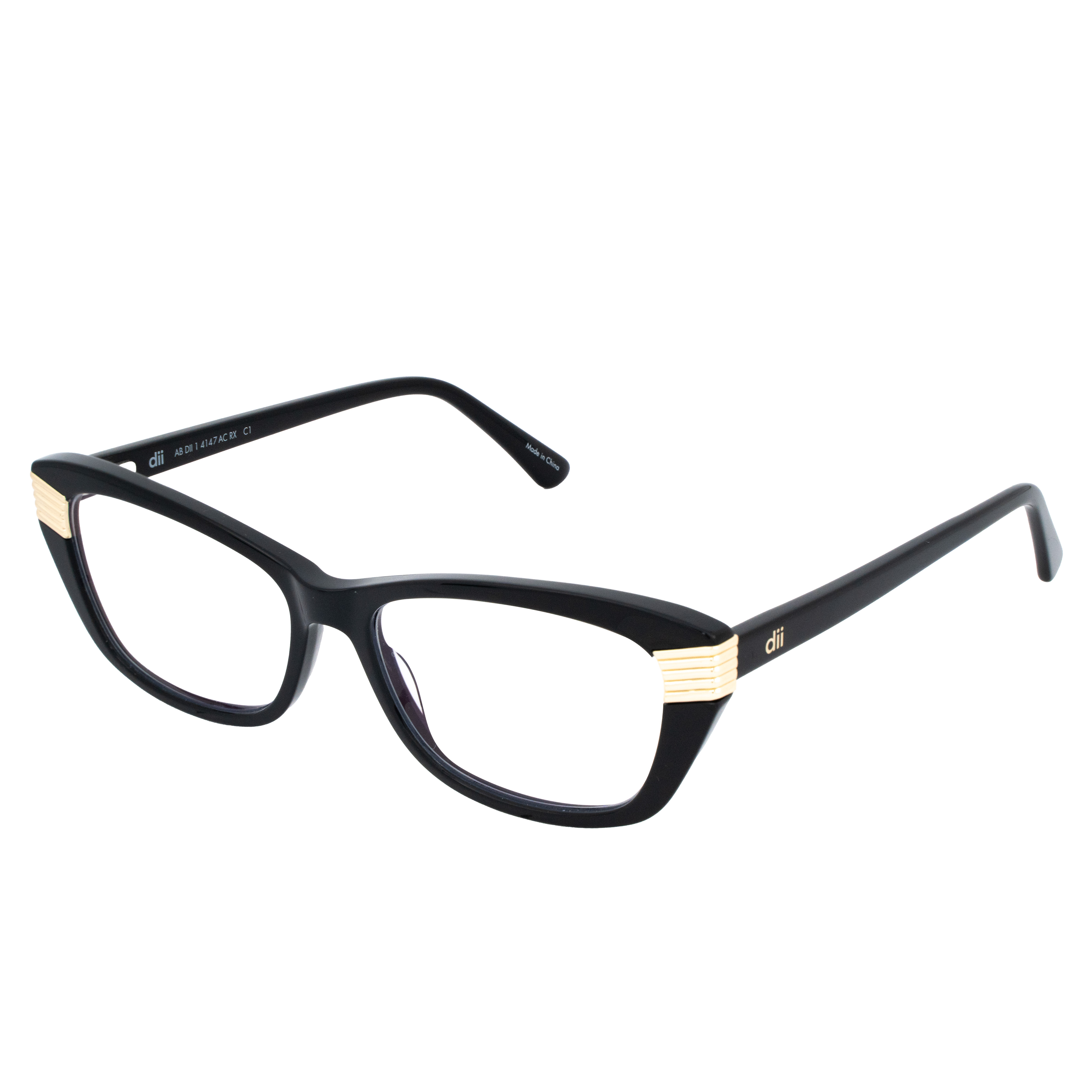 Armação para Óculos de Grau Feminino Dii Collection 1 4147 Preto com Dourado