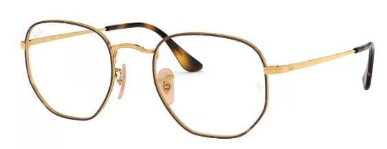Armação de Óculos de Grau Ray Ban, modelo RX6448, cor Havana e dourado, tamanho 54