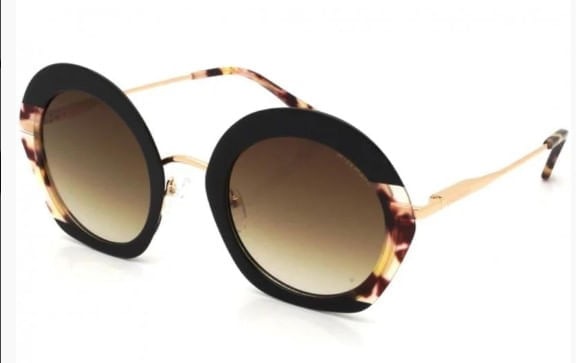 Óculos de Sol Feminino Hickmann HI90015 Oval Marrom Mesclado