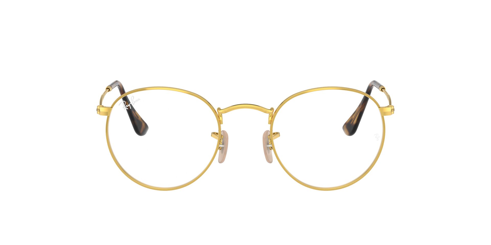 Armação de Óculos de Grau Unissex Ray Ban Oval RX3447VL Cor Dourado
