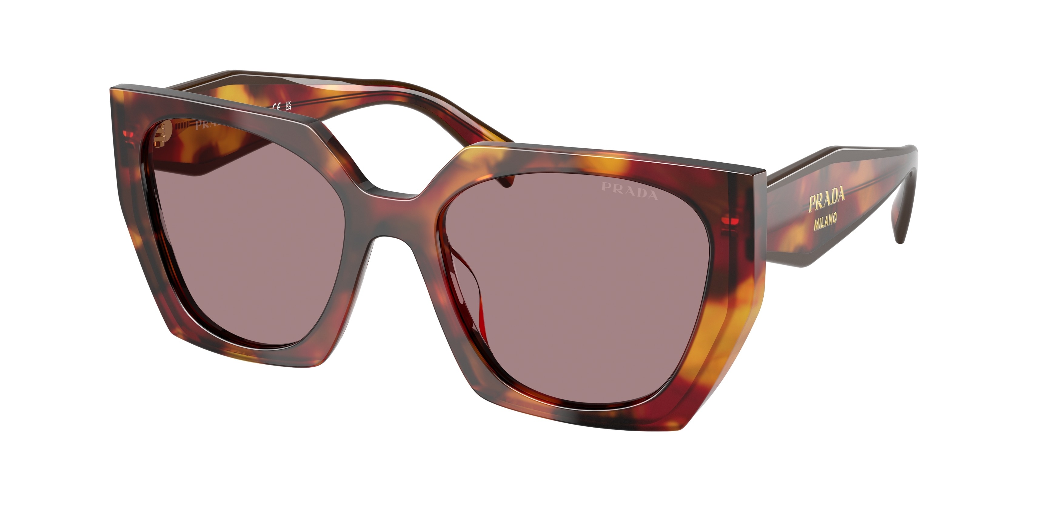 Óculos de Sol Feminino Prada Quadrada PR 15WS Cor Tartaruga