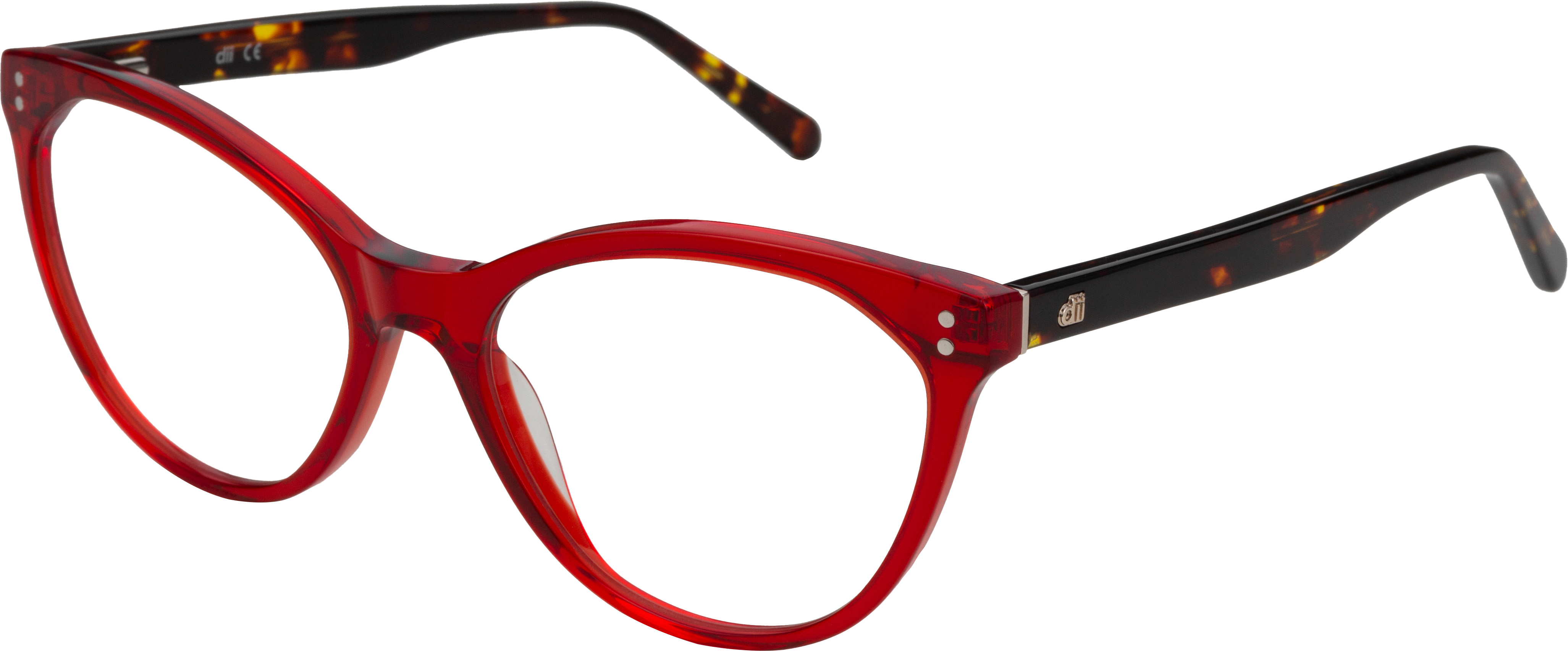 Armação para Óculos de Grau Feminino Dii Collection DII2020L Vermelho Translúcido com Demi