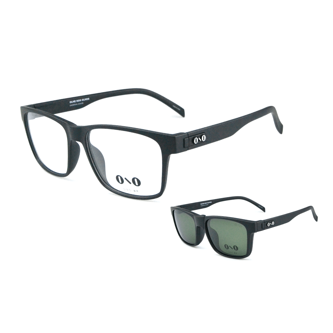 Óculos Clipon Ono, Meaípe, modelo ON0031CP, cor preto fosco, tamanho 56