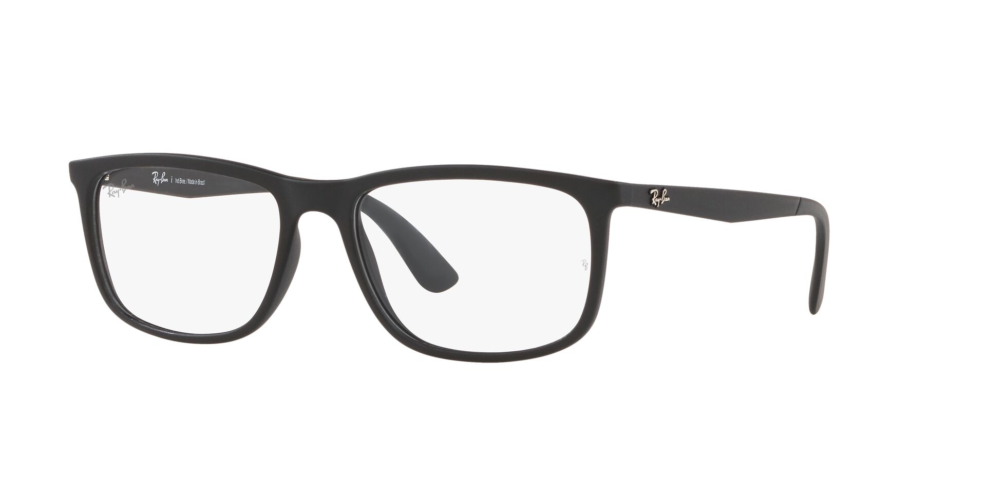 Armação de Óculos de Grau Unissex Ray Ban Retangular RX7171L Cor Preto