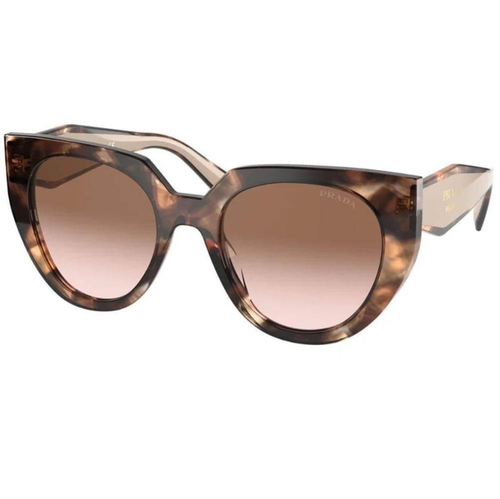 Óculos de Sol Feminino Prada Gatinho PR 14WS Cor Caramelo Tartaruga