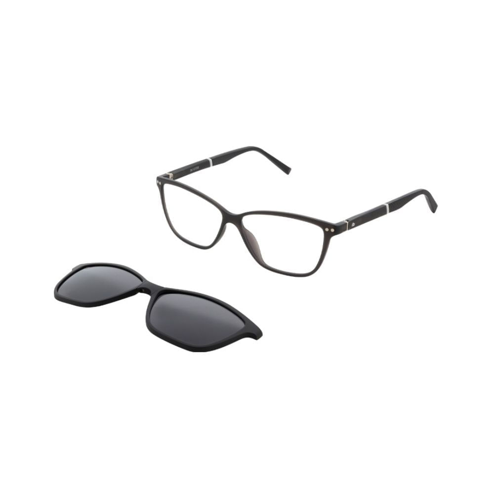 Armação para Óculos de Grau Feminino Dii Collection 1072 Chumbo com Clip On