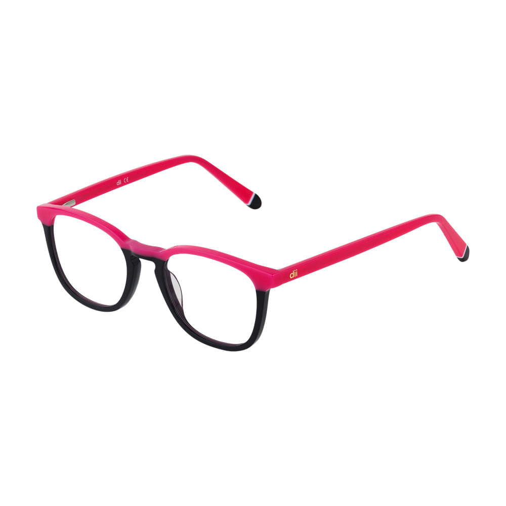 Armação para Óculos de Grau Feminino Dii Collection 5509 Rosa com Preto