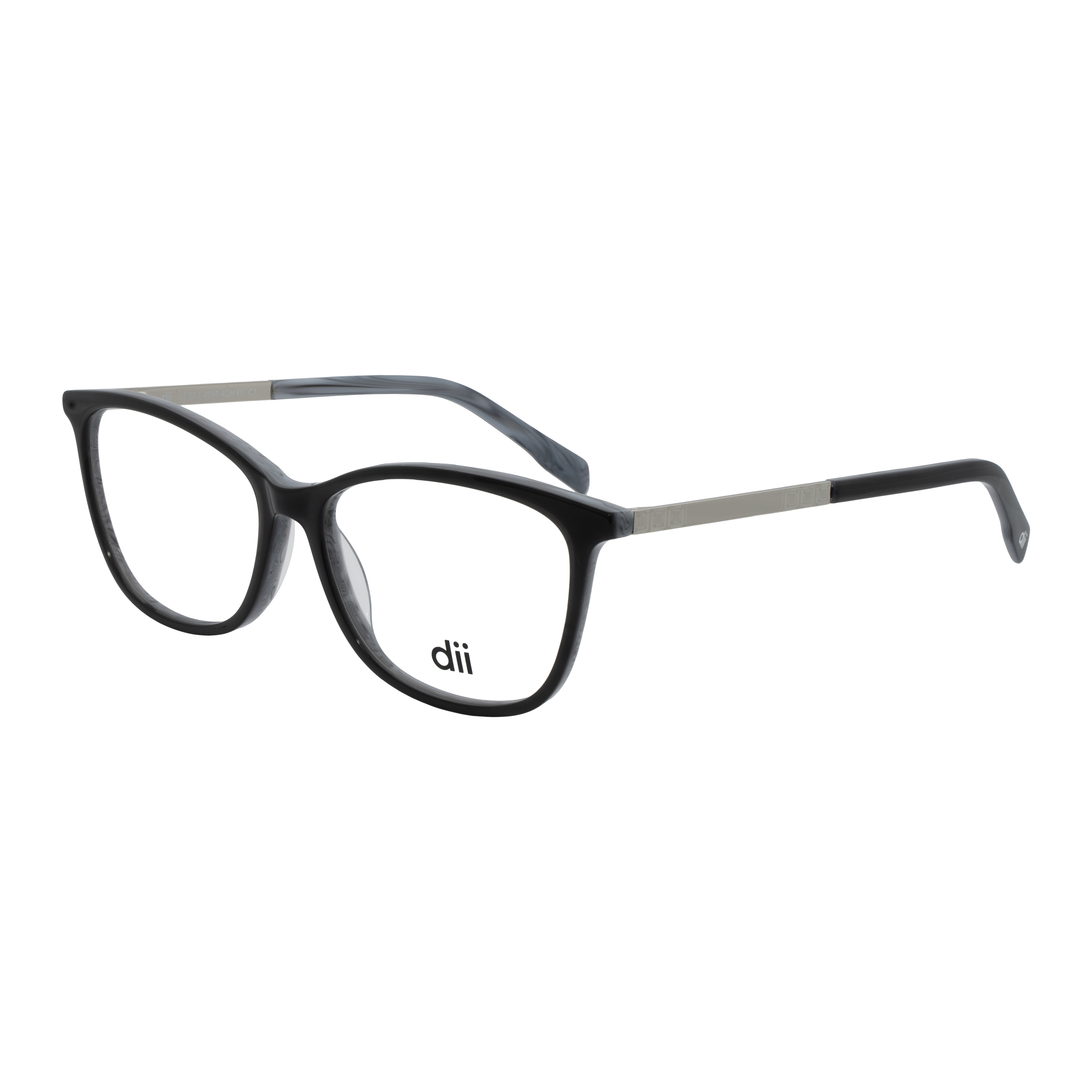 Armação para Óculos de Grau Feminino Dii Collection 4068 Preto com Prata