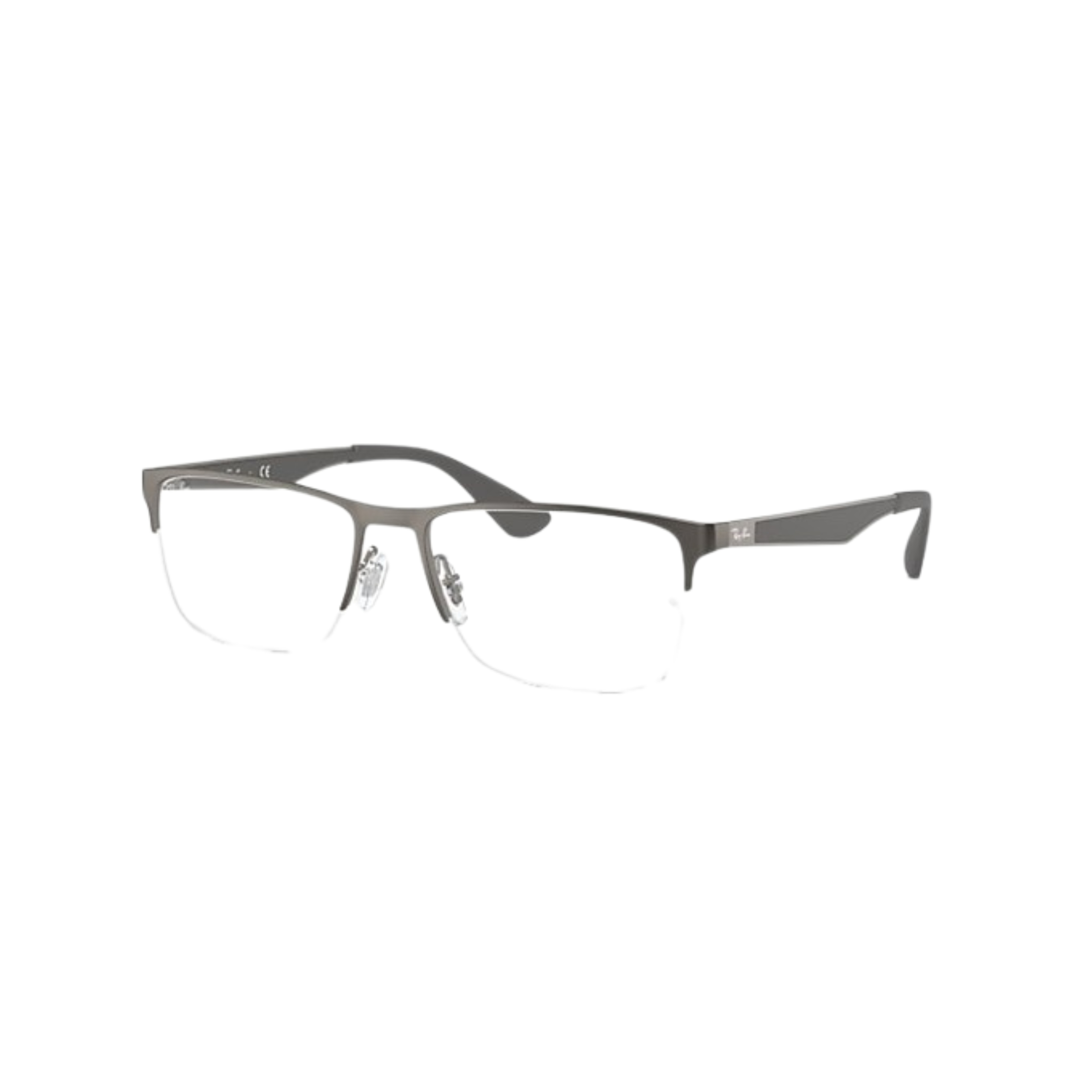 Armação de Óculos de Grau Masculino Ray-Ban Retangular RX6335 2855 Cor Chumbo Fosco