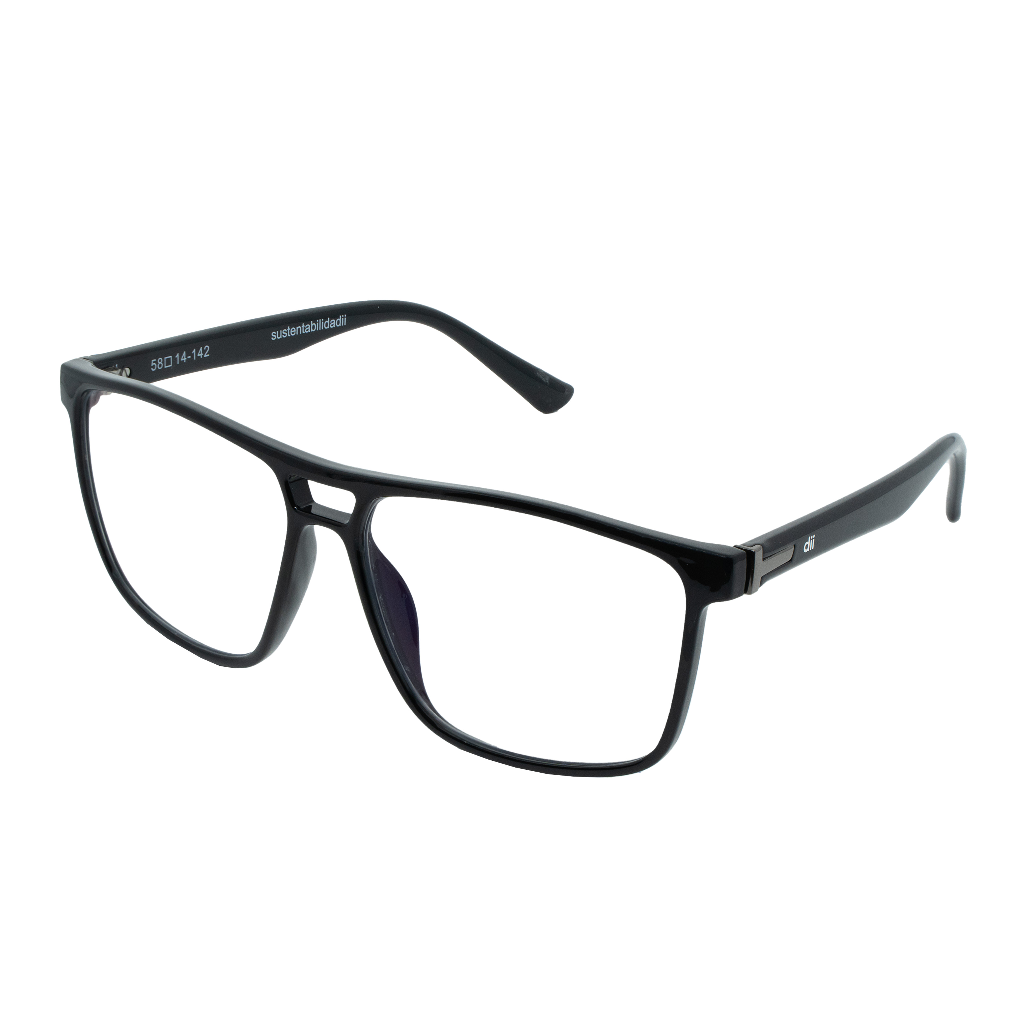 Armação para Óculos de Grau Masculino Dii Collection 2 9007 ECO Preto