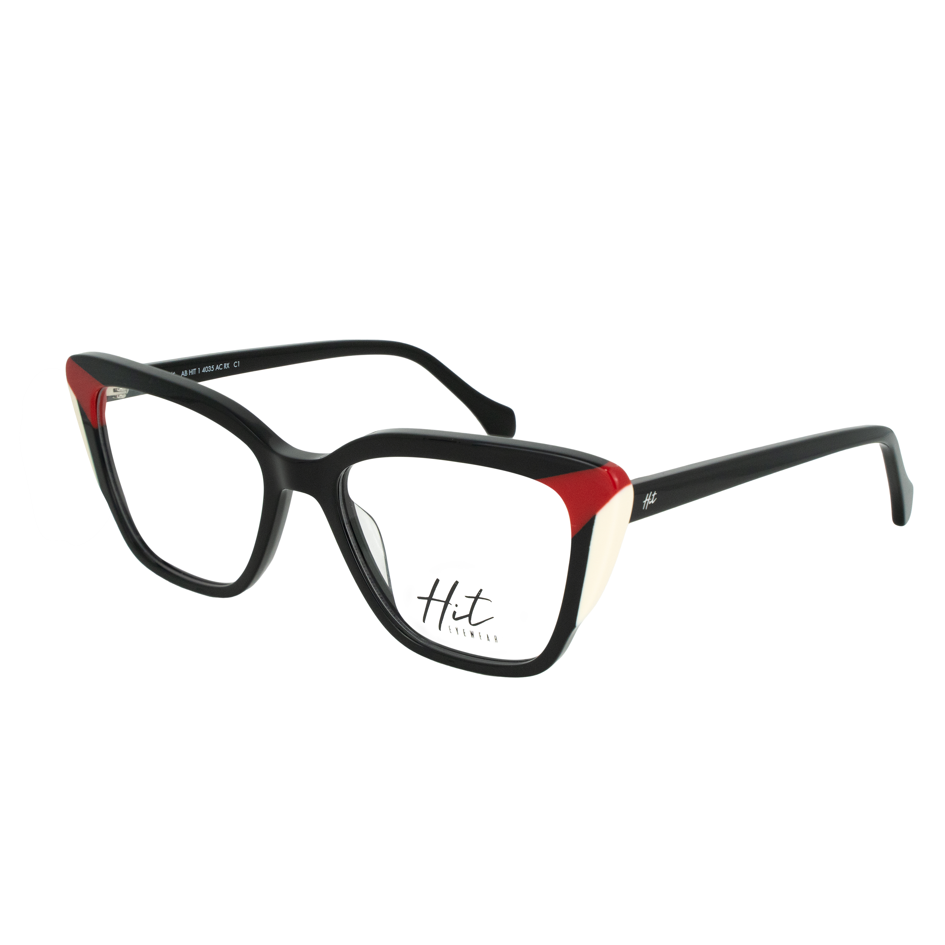 Armação para Óculos de Grau Feminino Hit 1 4035 Preto com Vermelho