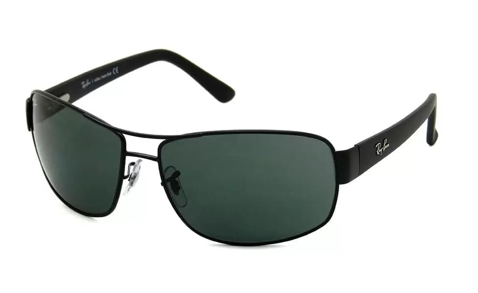 Óculos de Sol Masculino Ray-Ban Retangular RB3503L Cor Preto Fosco