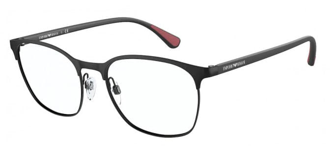 Armação de Óculos de Grau Masculino Emporio Armani Quadrado EA1114 Cor Preto Fosco