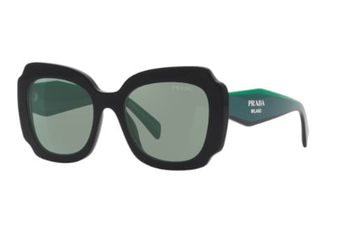 Óculos de Sol Feminino Prada Quadrado PR 16YS Cor Preto e Verde
