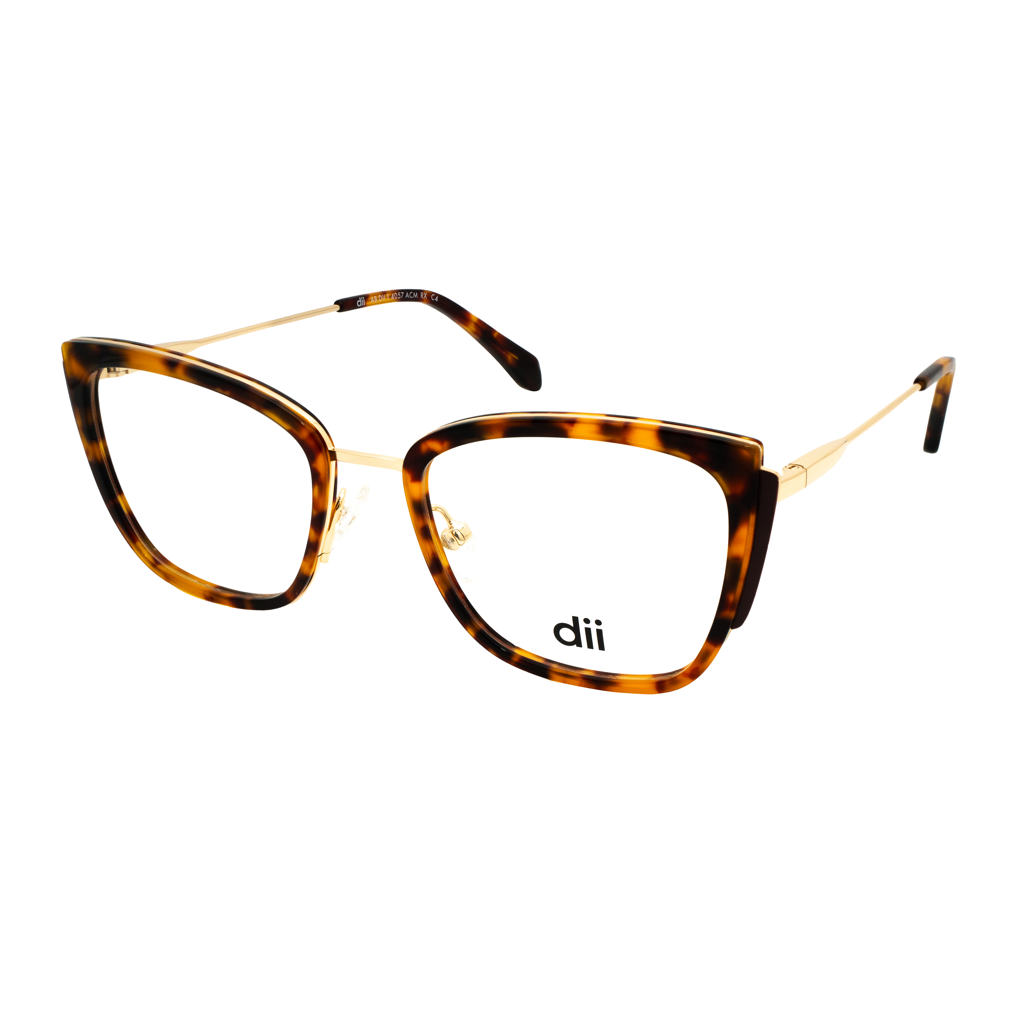 Armação para Óculos de Grau Feminino Dii Collection 1 4057 Demi Caramelo com Preto