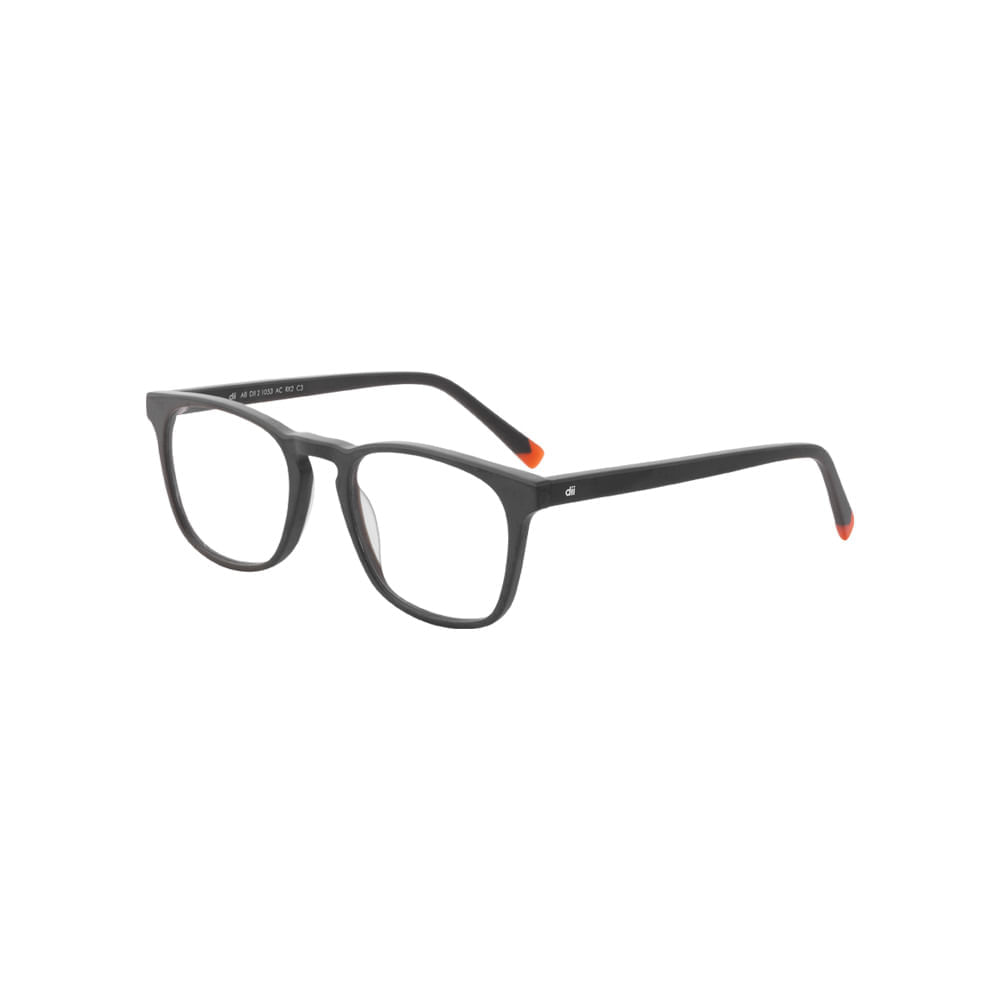 Armação para Óculos de Grau Masculino Dii Collection 1053 Cinza com Laranja Armação para Óculos de Grau Masculino Dii Collection 1053 Cin