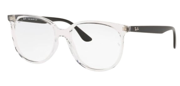 Armação de Óculos de Grau Ray Ban, Modelo RX4378VL, cor Transparente e Preto, tamanho 54
