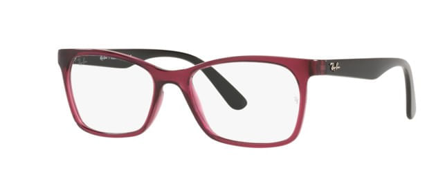 Armação de Óculos de Grau Ray Ban, modelo RX7202L, cor Vermelho escuro e Preto, tamanho 53