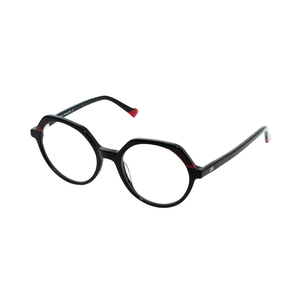 Armação para Óculos de Grau Feminino Dii Collection 1 7004 Preto com Vermelho