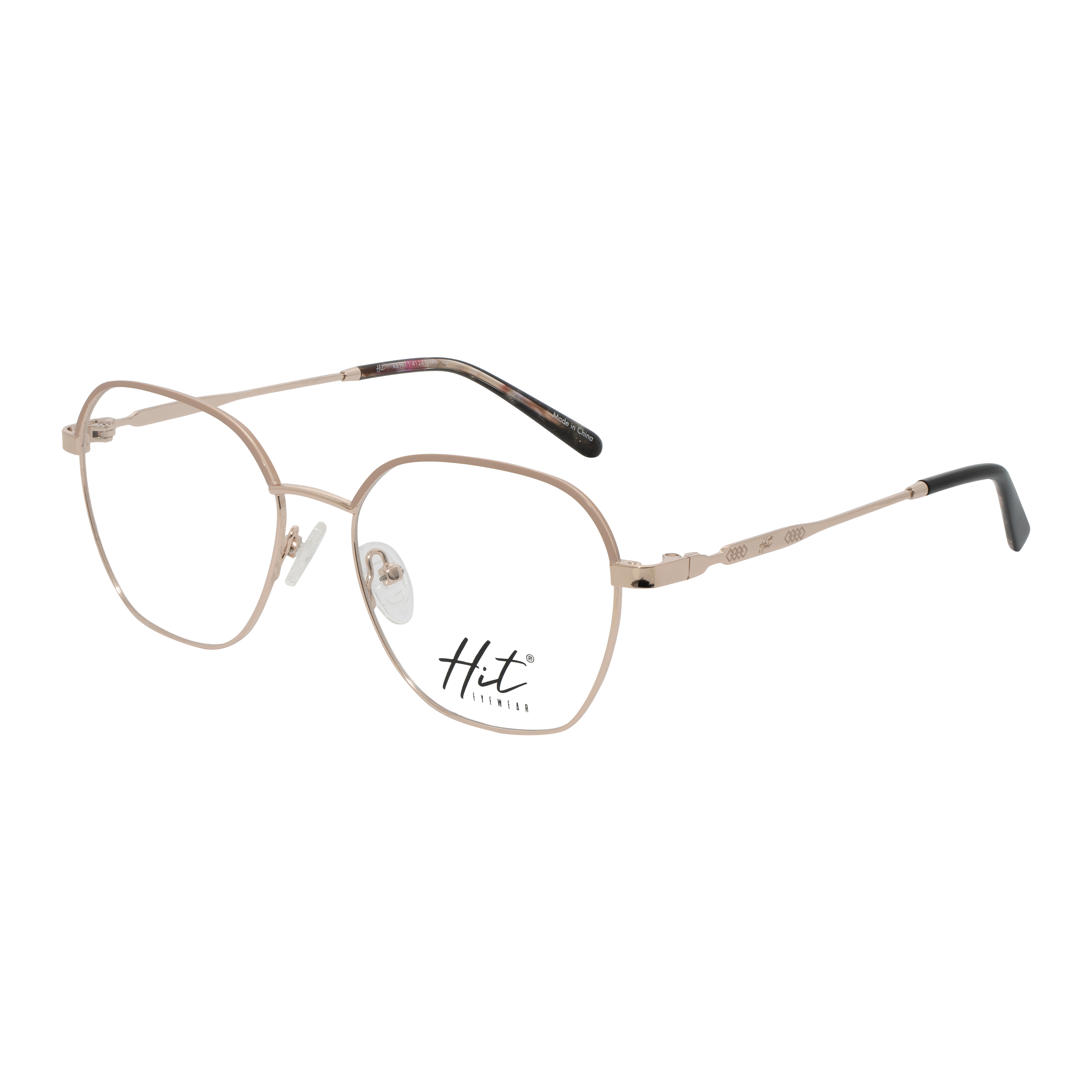 Armação para Óculos de Grau Feminino Hit 1 4124 Rose Gold com Bege