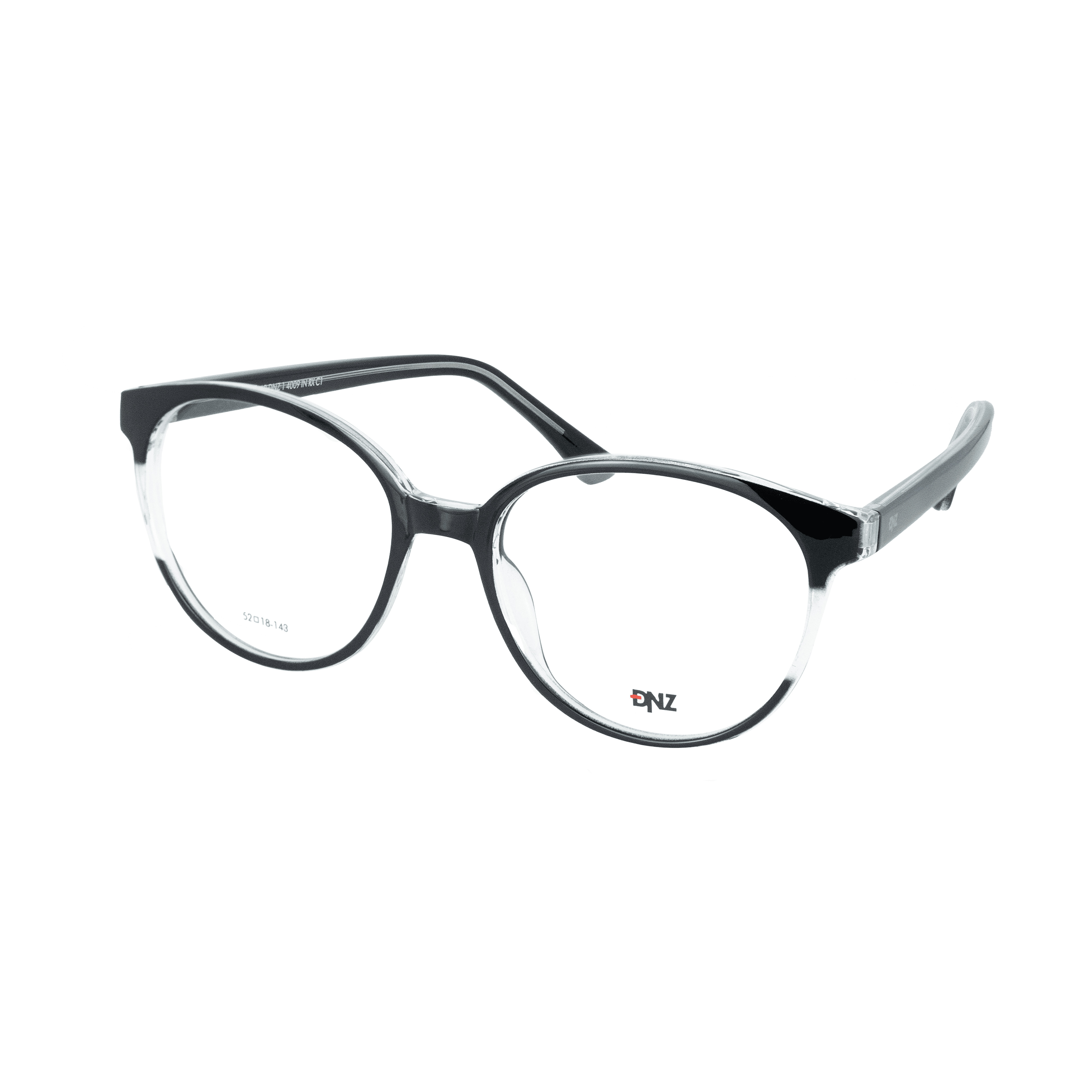 Armação para Óculos de Grau Feminino DNZ 1 4009 Degradê Preto com Cristal