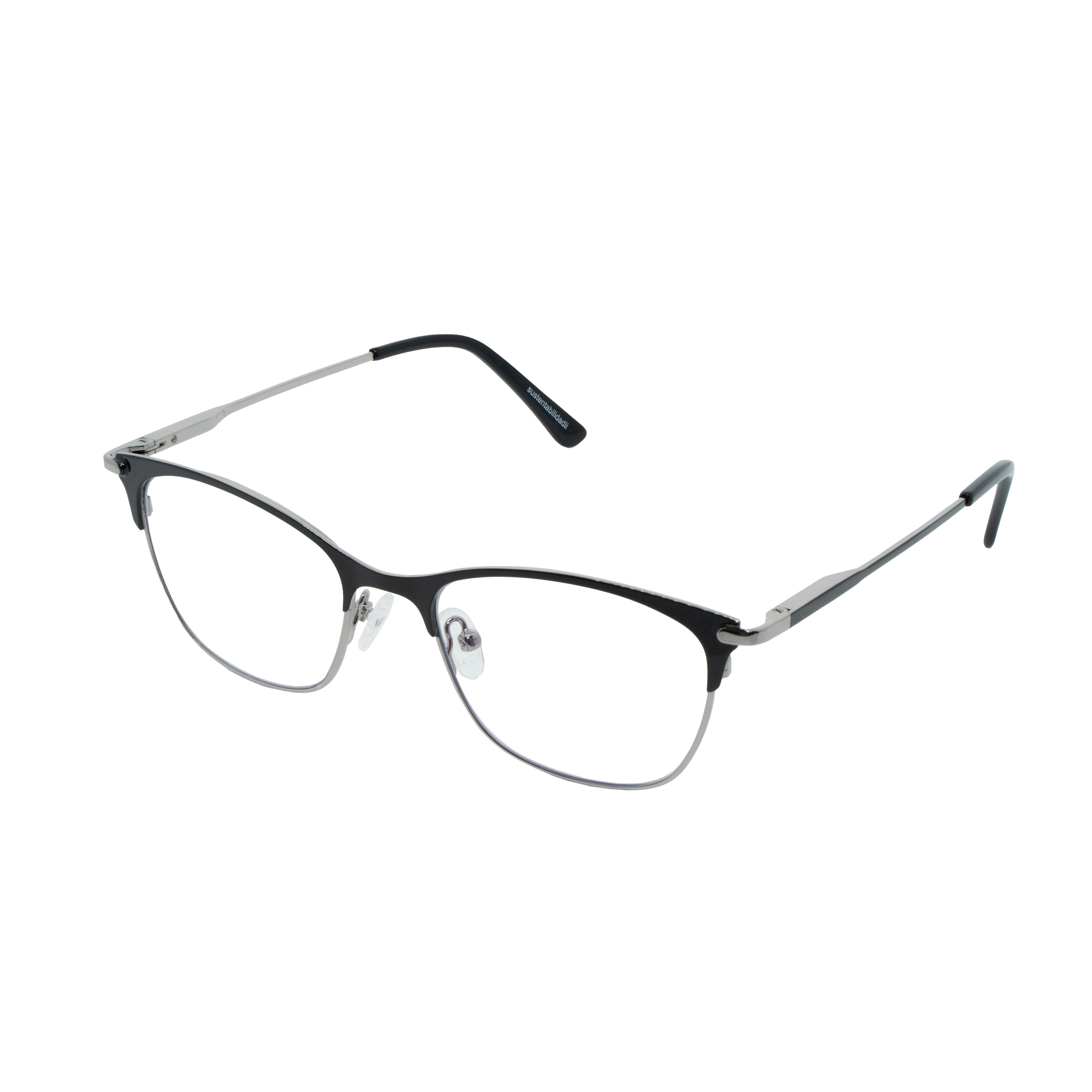 Armação para Óculos de Grau Unissex Dii Collection 1 9003 ECO Prata com Preto